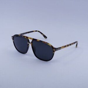 Tom Ford FT1026 05A Bruce Sunglasses Black/Havana Aviator Frame, Smoke Lenses